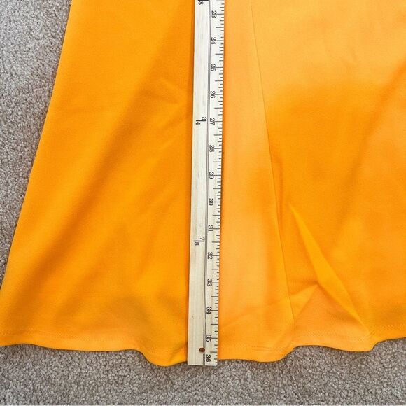Donna Morgan Hartley Fit Flare Short Dress Orange Crepe Sleeveless Size 2 NWT - Picture 7 of 16